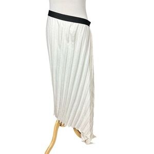Roucha Women's White Pleated Posh Skirt Midi Formal Size C